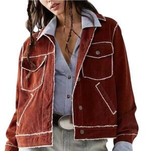 We The Free Heartland Workwear Corduroy Jacket Distressed New with Tag MSRP $198